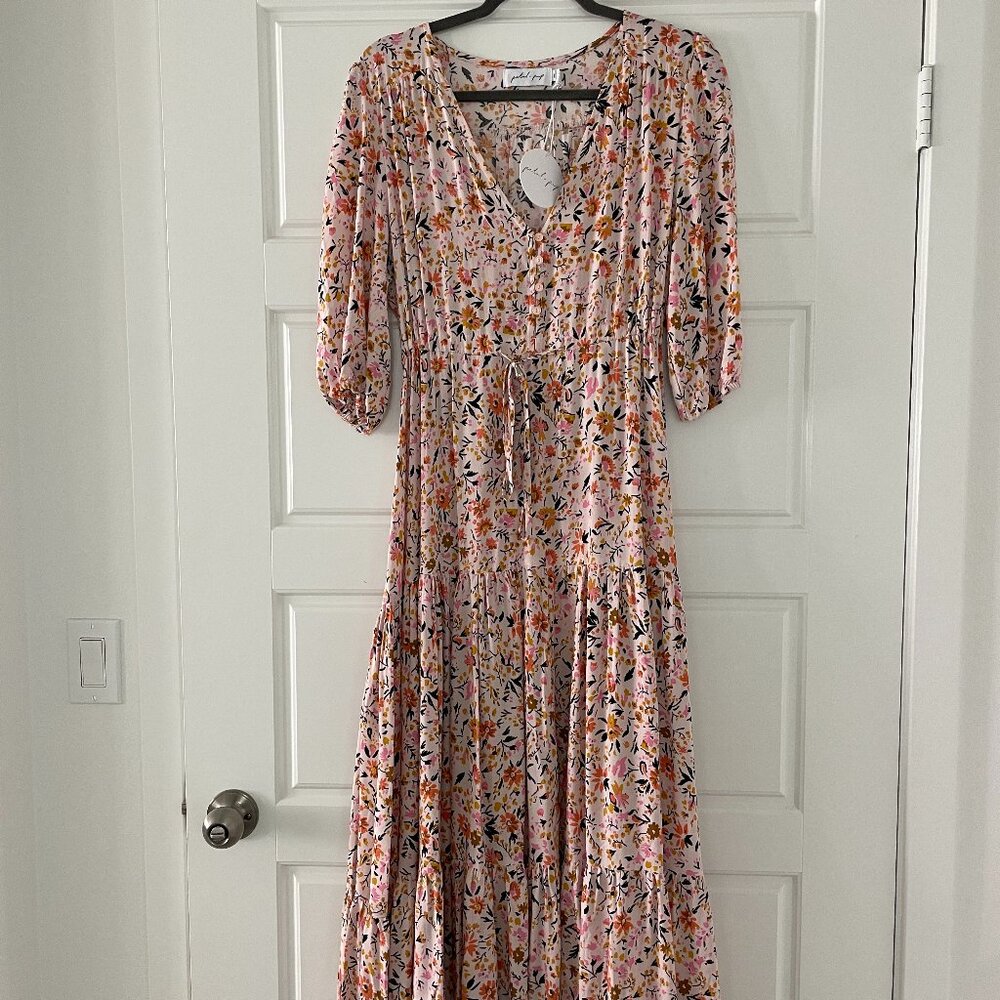 Petal & Pup | Kelda Dress | Floral Beige | Size M/6 NWT